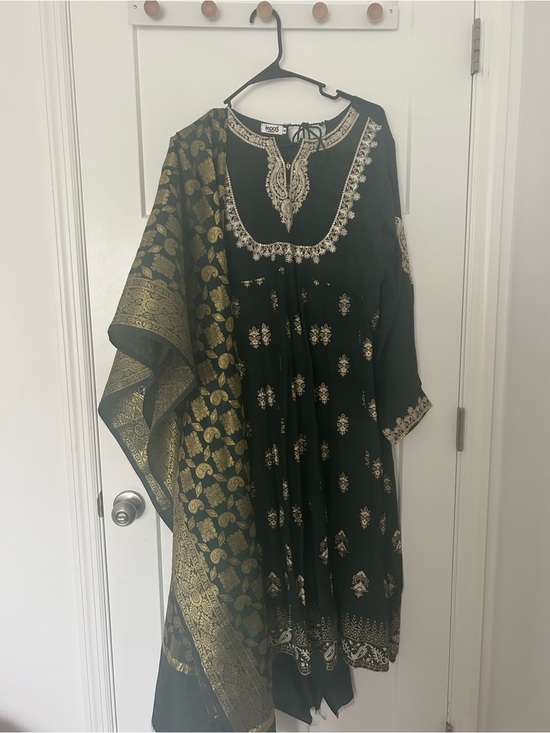 Gul Ahmed Dresses & Skirts - Women’s Black & Gold Long Sleeve Embroidered Dress shalwar kameez